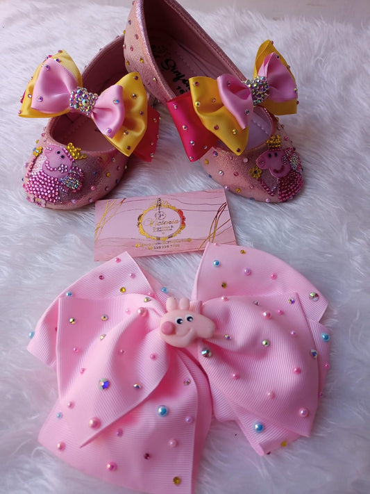 Zapatitos Victoria: Zapatos & Moño PEPPA PIG 💖