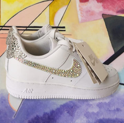 Zapatitos Victoria: Tenis NIKE AF1 Adulto Con Cristal. Agujetas Blancas